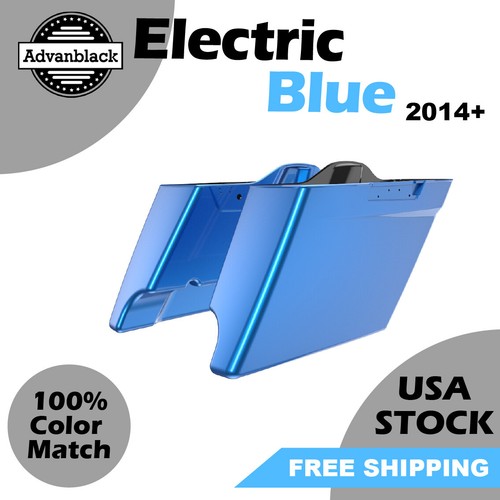 Advanblack Fits 14+ Harley Street Road Glide ELECTRIC BLUE Stretched Saddlebag - Picture 10 of 10