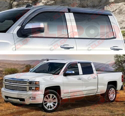 For 07-13 Chevy Silverado 1500 2500 Crew Cab Window Visor Vent Rain Deflector US - Bild 3 von 16