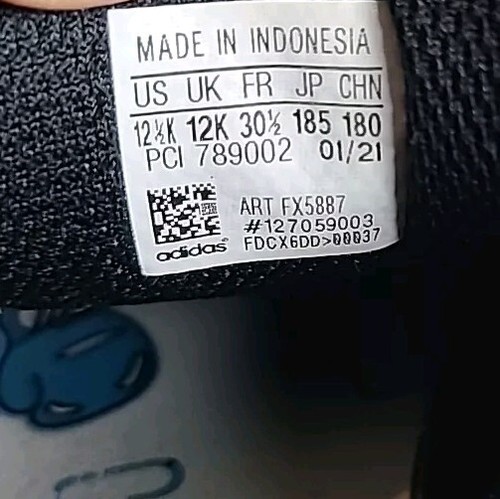 Adidas Original Superstar JR  FX587 Black/White/ Empowering Graphics Size 12.5K - Picture 10 of 10