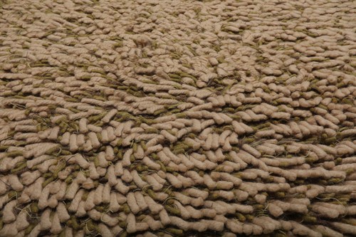 6’ x 9’ Hergestellt in den USA Modern & Zeitgenössisch Shag Wolle Orientteppich Beige 6x9 - Bild 1 von 5