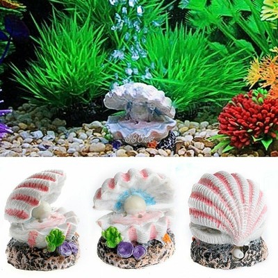 Shell Pearl Air Bubble Aquarium Decorations Fish Tank Resin