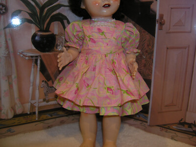 New 3 pc Dress Apron Set Doll clothes fits 16'' Ideal Saucy Walker or Pedigree