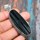 Black Tourmaline Gemstone Handmade Gift Jewelry Pendant 2.36" t497