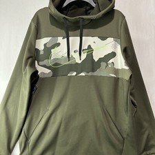 Nike Sweater Men Large Hoodie Dri Fit Training Camo BV2778-325 Pullover Green