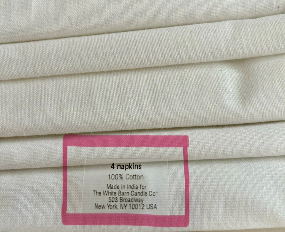 THE WHITE BARN CANDLE COMPANY SERVILLETAS RECORTADAS MULTICOLORES - JUEGO DE CUATRO (4) Foto 2 de 2