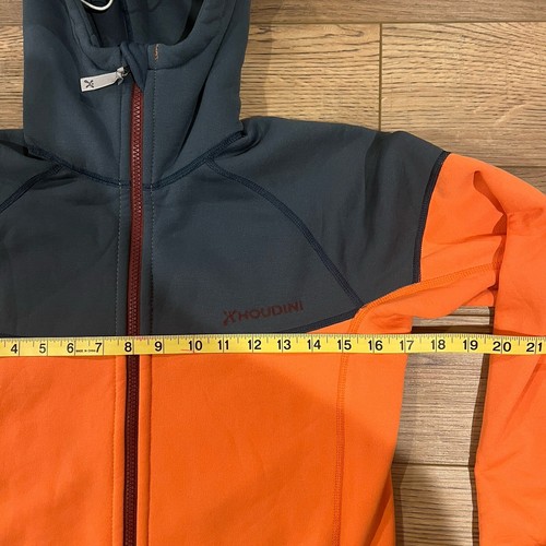 HOUDINI SPORTSWEAR Hoodie Jacket Mens Medium Orange Full Zip Hooded Thumb Holes - Picture 6 of 6