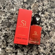 New GIORGIO ARMANI SI PASSIONE EAU DE PARFUM MINI BOTTLE SPLASH 7ml/0.24oz