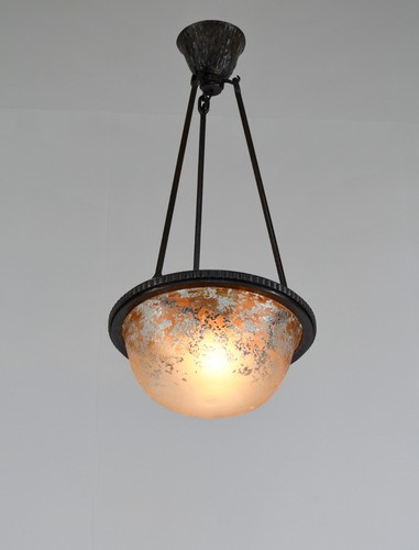 a rare French art deco pendant chandelier by DAUM , 1920s France - Picture 4 of 12