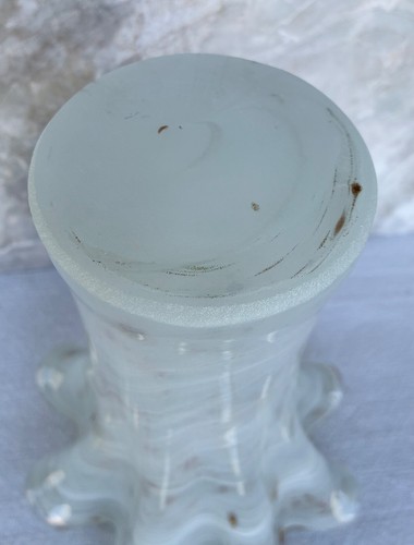 Murano Art Glass Vase Ruffled Aventurine Swirl Hand Blown Italy 11” - Free Ship! - Picture 7 of 7