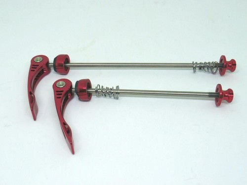 XON Titantium Skewers Quick Release 6061 Alloy T6+Ti axle Front&Rear Red 64g - Picture 3 of 4