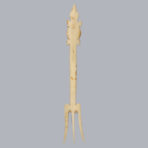Vintage Lizard Shaped Bone Fork Horn Cutlery Antique African Islamic Indian - Bild 1 von 5