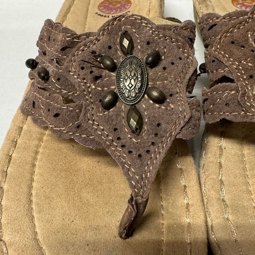Earth Spirit Aimi Damen-Sandalen 7 braun hellbraun Veloursleder Riemen-Flip-Flop Schuhe - Bild 10 von 16