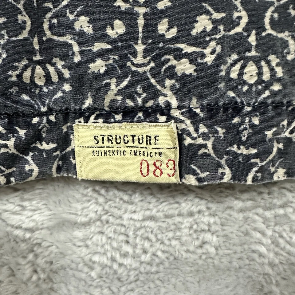 Vintage Structure Button Shirt Men Medium Surf Tropical Short Sleeve Multi Black - Image 4 of 4