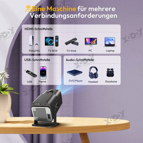 Projecteur LED 10000 Lumens WiFi6 Projecteur Android 11 4K 1080P Home Cinéma HDMI Disney+ - Photo 11/12