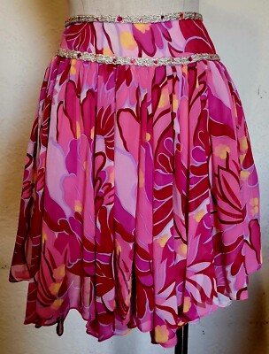 Jill Stuart Floral Print Hi Lo Layered Mini Skirt Size 2