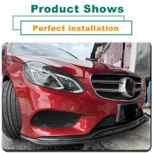 For Benz W212 E400 E300 Sport 2014-16 REAL CARBON Front Bumper Lip Spoiler Chin - Picture 6 of 12