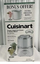 NEW Cuisinart Frozen Yogurt Ice Cream & Sorbet Maker ICE-20EBWS + Freezer Bowl