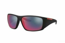Brand New Prada Sport Linea Rossa Sunglasses PS 04VS 1BO9Q1 Black/BlueRed Mirror