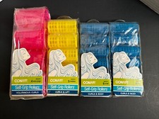 4 Set Conair Self Grip Rollers Asst'd Sizes  Colors
