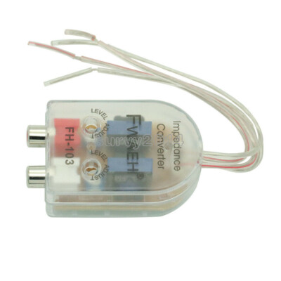 Level Car Speaker High to Low Impedance Converter 2 Channel RCA Line Out