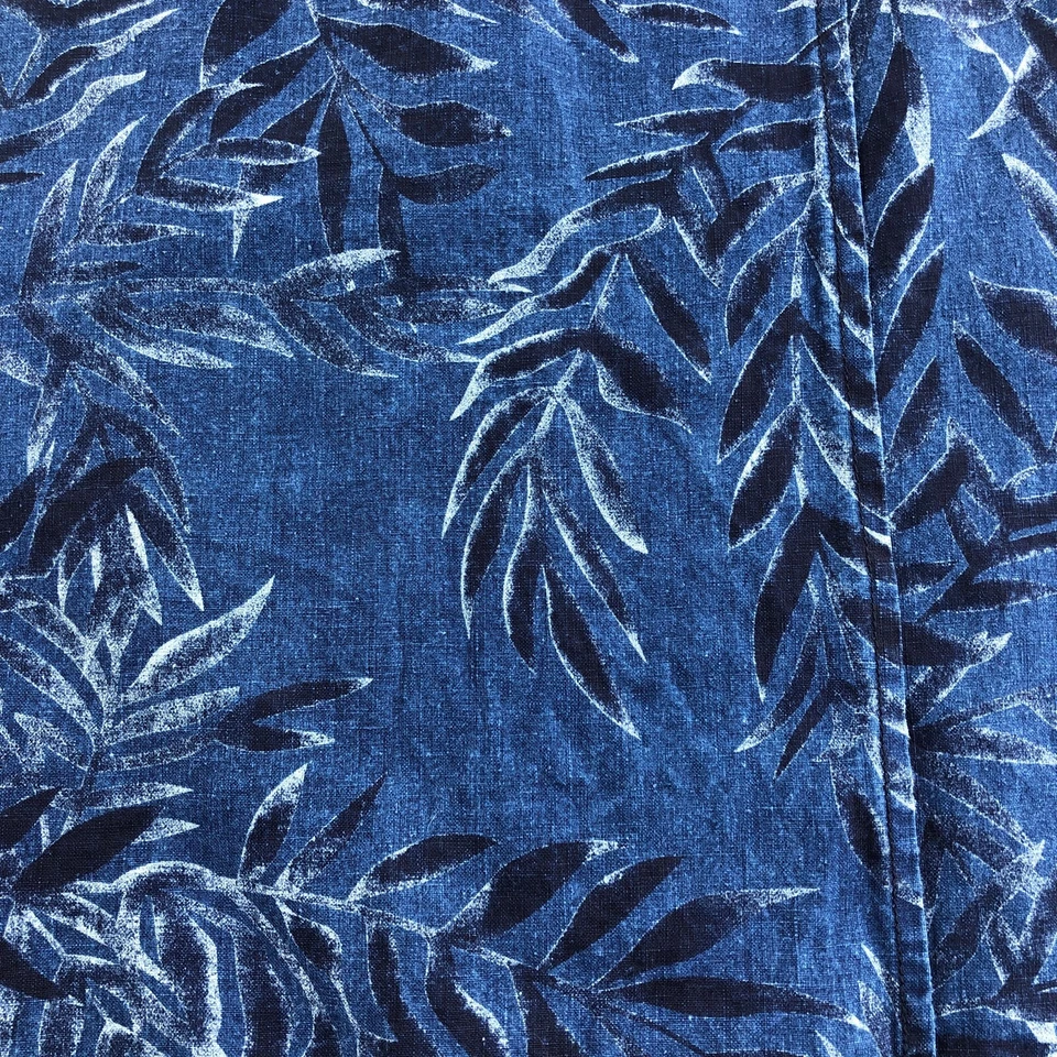 Tommy Bahama Mujer Línea A Lino Falda Talla 4 Azul Estampado Hoja Cremallera Lateral Foto 3 de 4