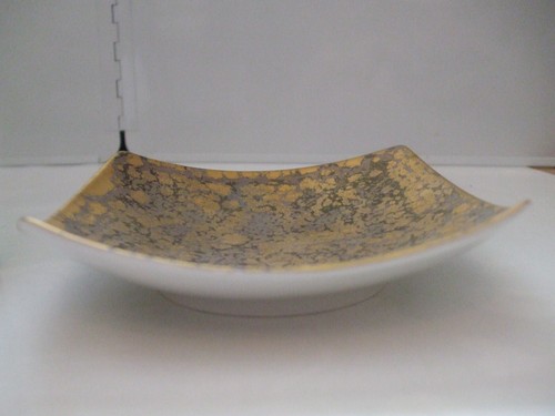 Jarrón y placa pequeños vintage Rosenthal Studio-Line Goldfeuer Drexler pintado a mano - Imagen 17 de 17