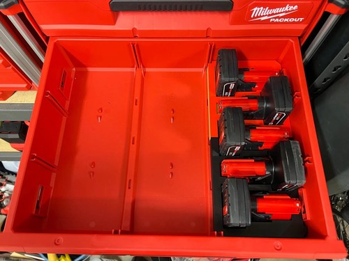 Milwaukee Packout Insert for Drawer 5x M12 XC Battery Storage Organiser - Picture 2 of 6