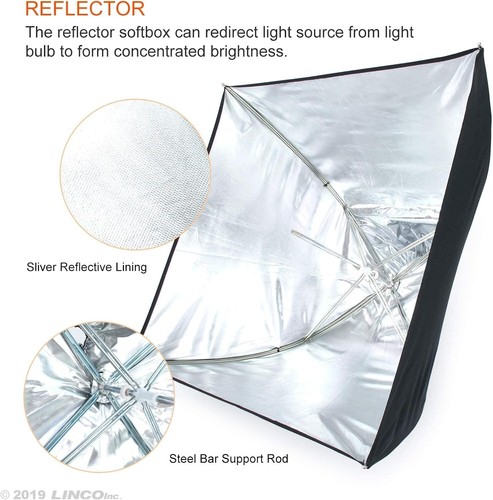 Linco Studio Lighting Light Video Photo Softbox Photography Kit Backdrop Muslin - Picture 9 of 19