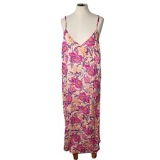 Old Navy Womens Dress Size Large Floral Tie Back 100% Rayon Pink Peach