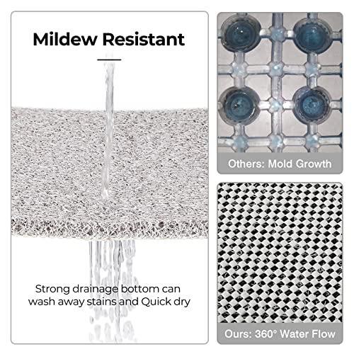 Rzoysia Non Slip Tub Mat for Textured Surface, Loofah Shower Mat