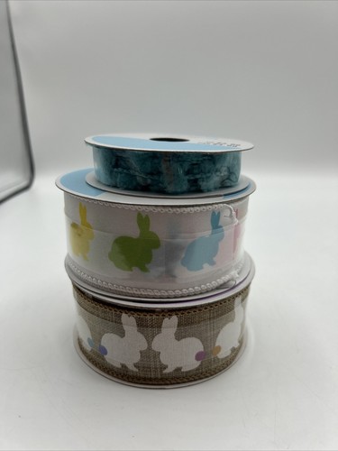 Celebrate It Easter Polyester Wired Ribbon Set of 3 Different Designs & Sizes - Picture 2 of 8