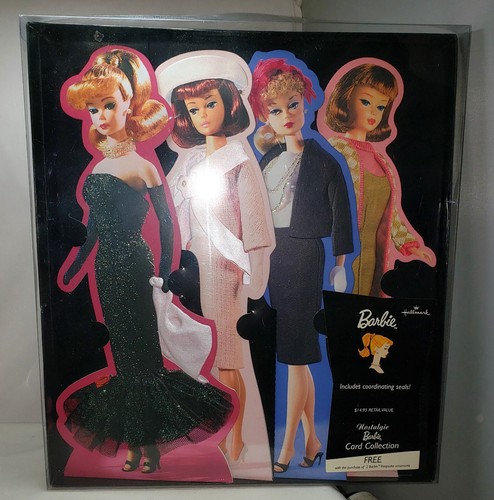 Barbie Set of 4 Different Nostalgic Barbie Greeting Cards Collection NIB - Afbeelding 1 van 4