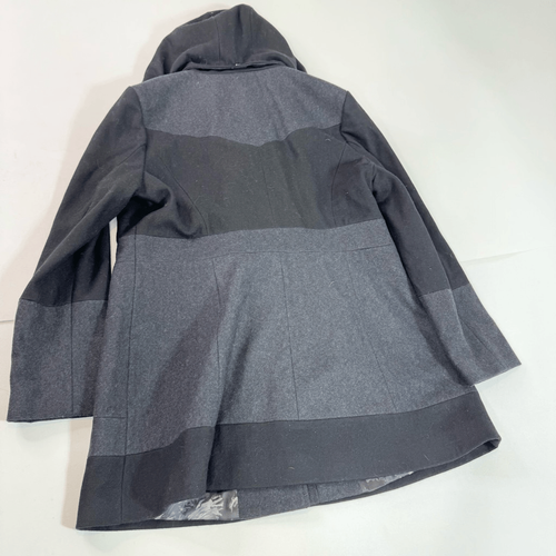 Guess Coat Womens XXL 2X Black Gray Hooded Wool Blend Overcoat A Line Classic - Picture 9 of 10