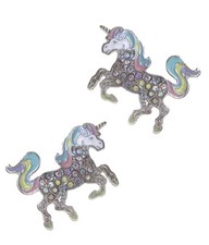 Colorful Cute Rainbow Crystal Rhinestone Unicorn Fashion Earrings