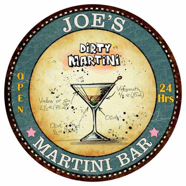 JOE'S Martini Bar Round Metal Sign Kitchen Wall Décor 100140001260 eBay