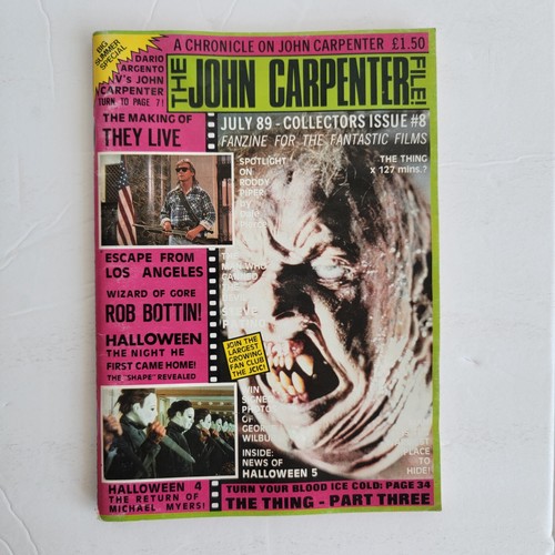 John Carpenter File 8 JULY 89 magazine/fanzine ~ RARE,OOP