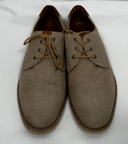 Florsheim Oxford Shoes Mens 10.5M Leather / Fabric Lace Up Beige - Picture 2 of 10