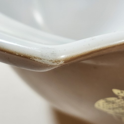 Pyrex Early American Cinderella Mixing Bowl 1.5 Qt. 442 Brown & Gold 1960s BB - Picture 3 of 20