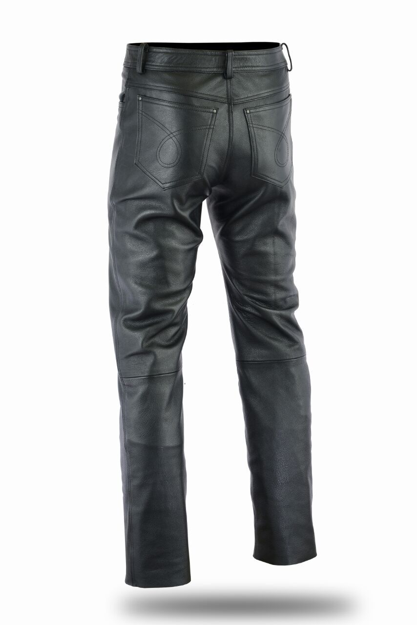 Mens Leather Trouser Jeans for Motorbike Motorcycle Fashion Cowhide Top Grain Popularny sklep