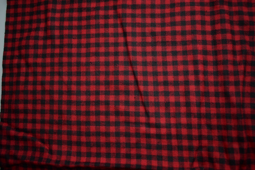 RED & BLACK 1/4" CHECKS 100% COTTON FLANNEL FABRIC 34X44 INCHES - Picture 2 of 2