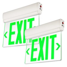 2-Pack LED Edge Lit Exit Sign, with Rotating Clear Panel, Single Acrylic Face