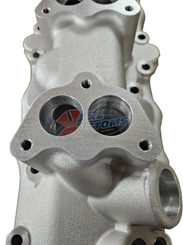1949-53 Ford Flathead Dual Carb Dual Plane Satin Aluminum Intake Manifold - Picture 2 of 3