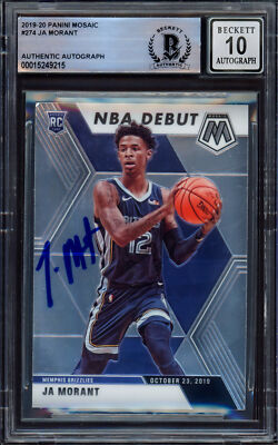 Ja Morant 2019-20 Panini Mosaic RC Memphis Grizzlies Gem 10