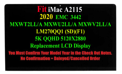 iMac 27 2020 A2115 液晶パネル LG製 LM270QQ1 iMac 27 2020 A2115