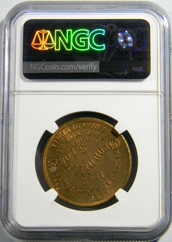 Pennsylvania PA, 1862 Granville Stokes Token NGC UNC Details R-6 (15-12) - Picture 4 of 4