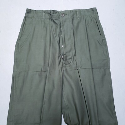 Vtg 70s Vietnam US Army Sateen Field Trousers Pants Sz 34 x