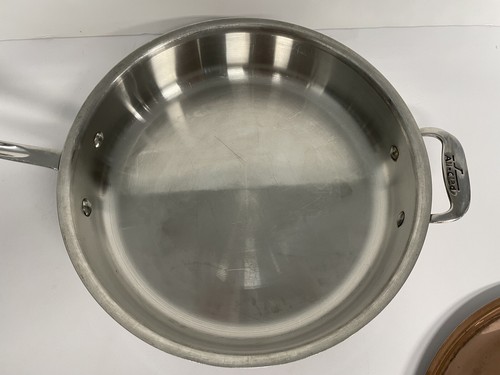 All Clad All Copper 11” Stainless Sauté Pan Skillet Pot & Lid - Picture 5 of 9