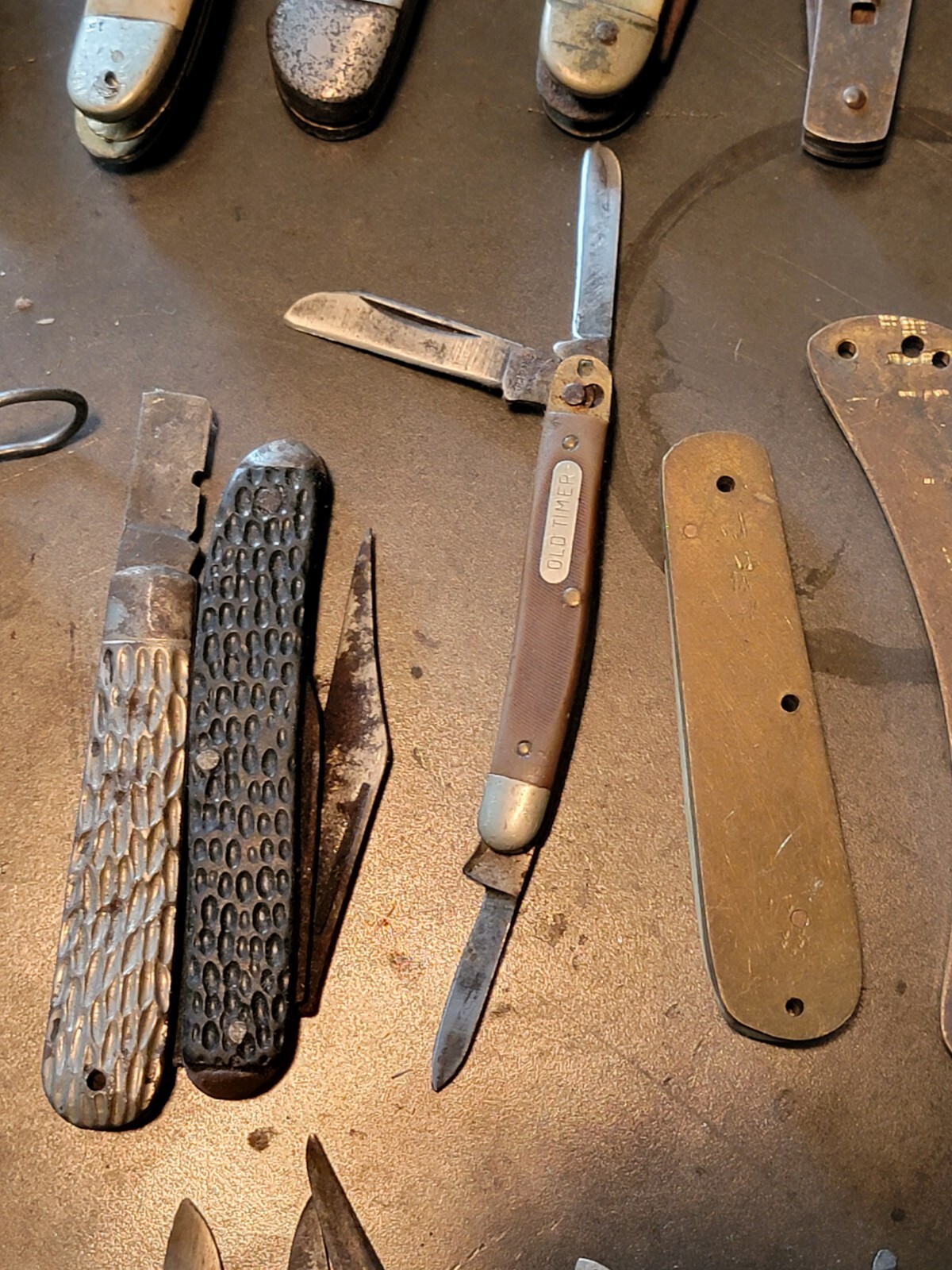 Vintage Pocket Folding Knife Repair Parts Lot Scales Case Camillus Old