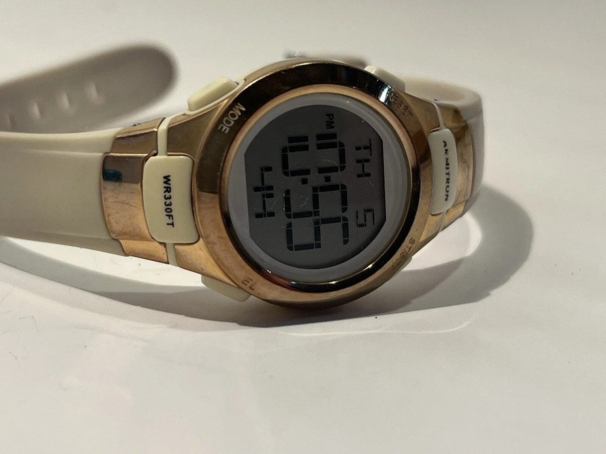 Armitron Sport Women s 45 7012 Digital Chronograph Watch White Rose Gold