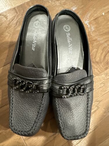 Bella Vita Womens Bronze Square Toe Slip On Mules Shoes Loafers SIZE 8.5 M - Picture 3 of 9